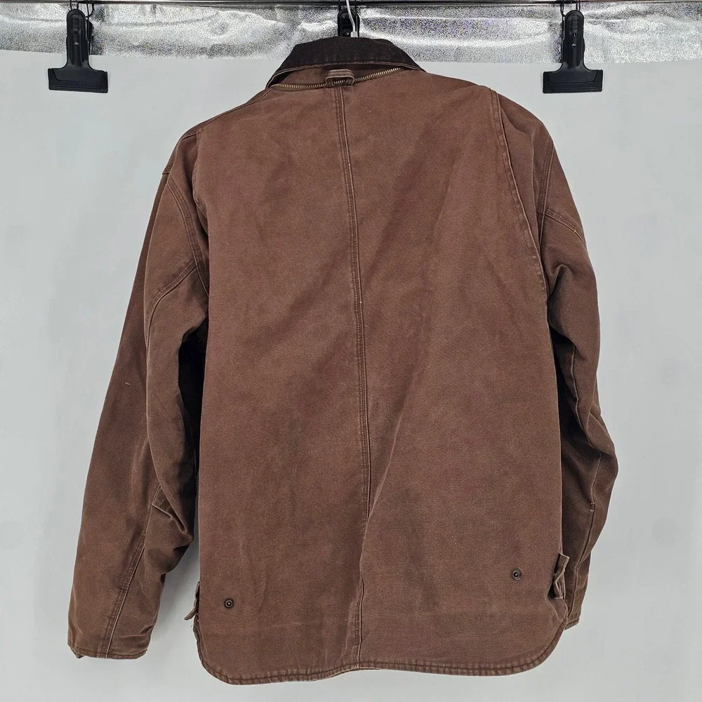 C.E. Schmidt Workwear Jacket Brown Duck Canvas L Fleece Lined Chore Ranch Barn